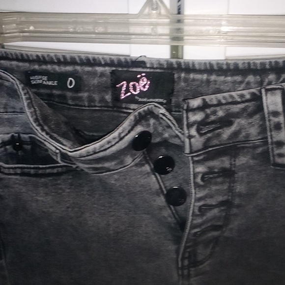 Zoë High Rise Skinny Ankle Cuffed Jeans - Picture 2 of 3